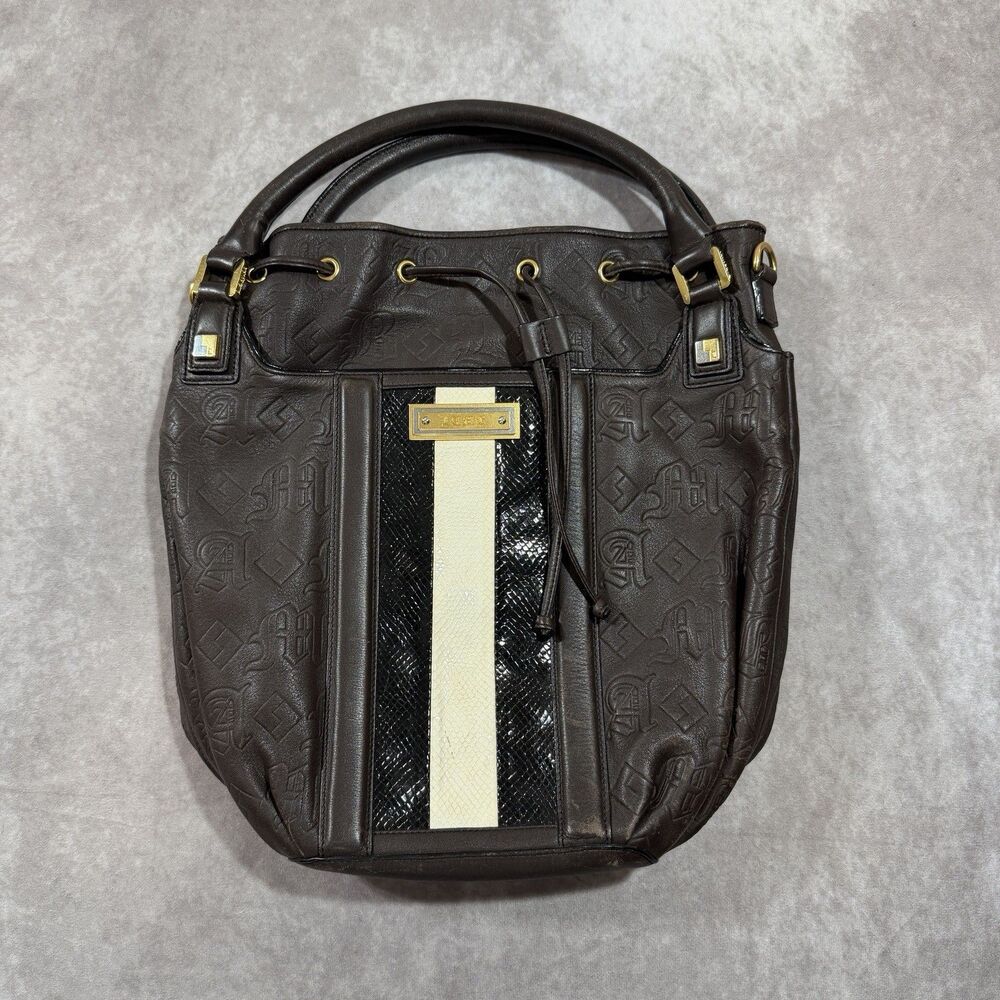 L.A.M.B. by Gwen Stefani Lamb Brown Leather Tote Satchel Carry On  Travel Luxury
